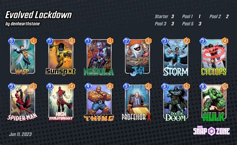 Developed by Alan Site Help The literal and graphical information presented on this site about <strong>Marvel Snap</strong>, including card images and card text, <strong>Marvel</strong> Heroes, The <strong>Marvel Snap</strong> CCG, and The <strong>Marvel Snap</strong> CCG Art and its trademarks are ©2022 <strong>Marvel</strong>. . Evolved lockdown marvel snap